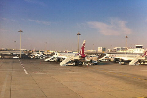 Rollfeld von Doha Airport.